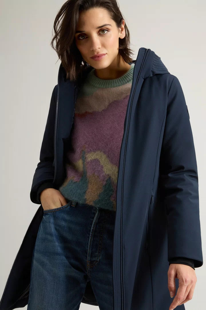 Parka Woolrich Firth en Softshell - Melton Blue-MANTEAU FEMME-Curling-Paris