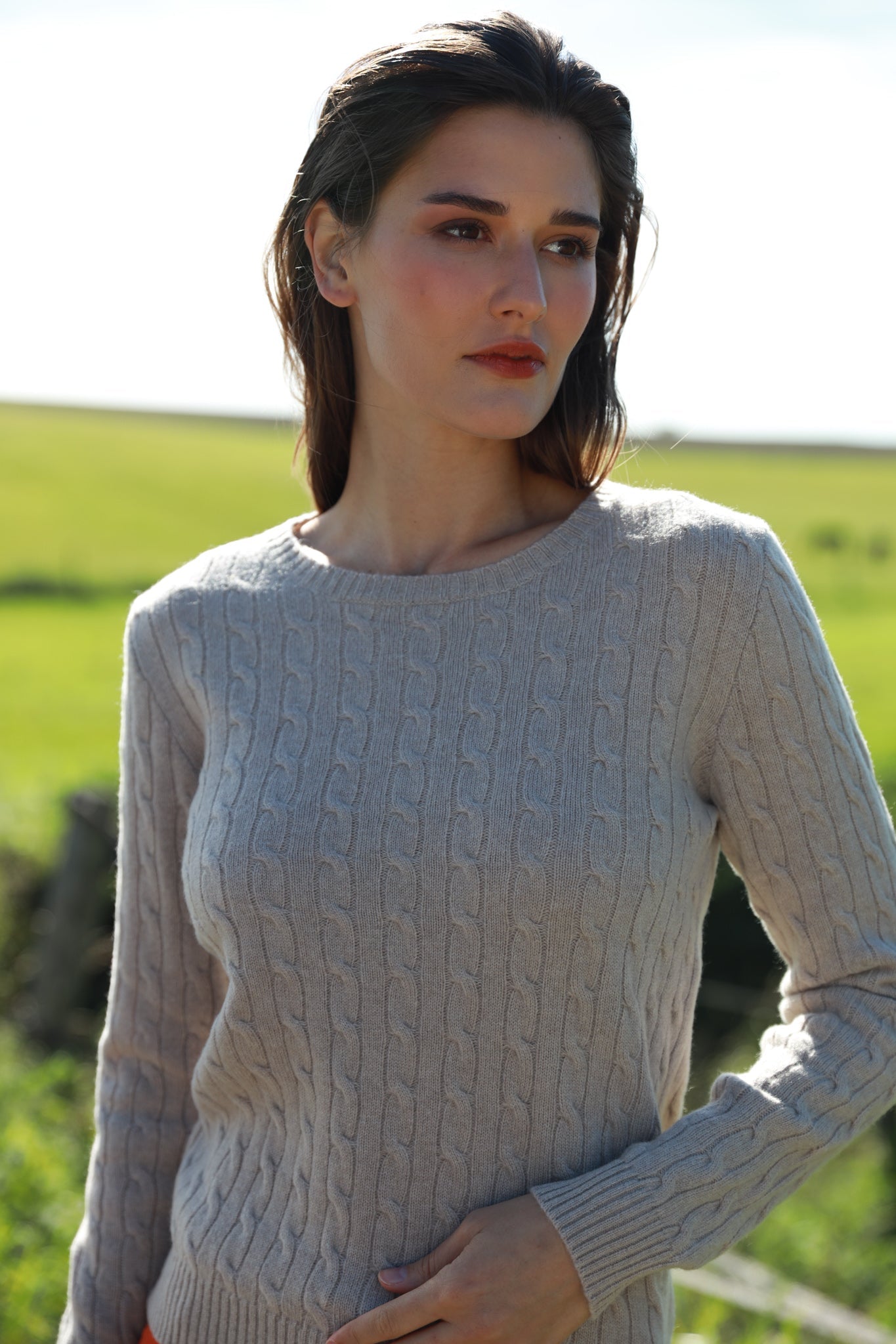 Albie sweater in merino wool and cashmere Beige