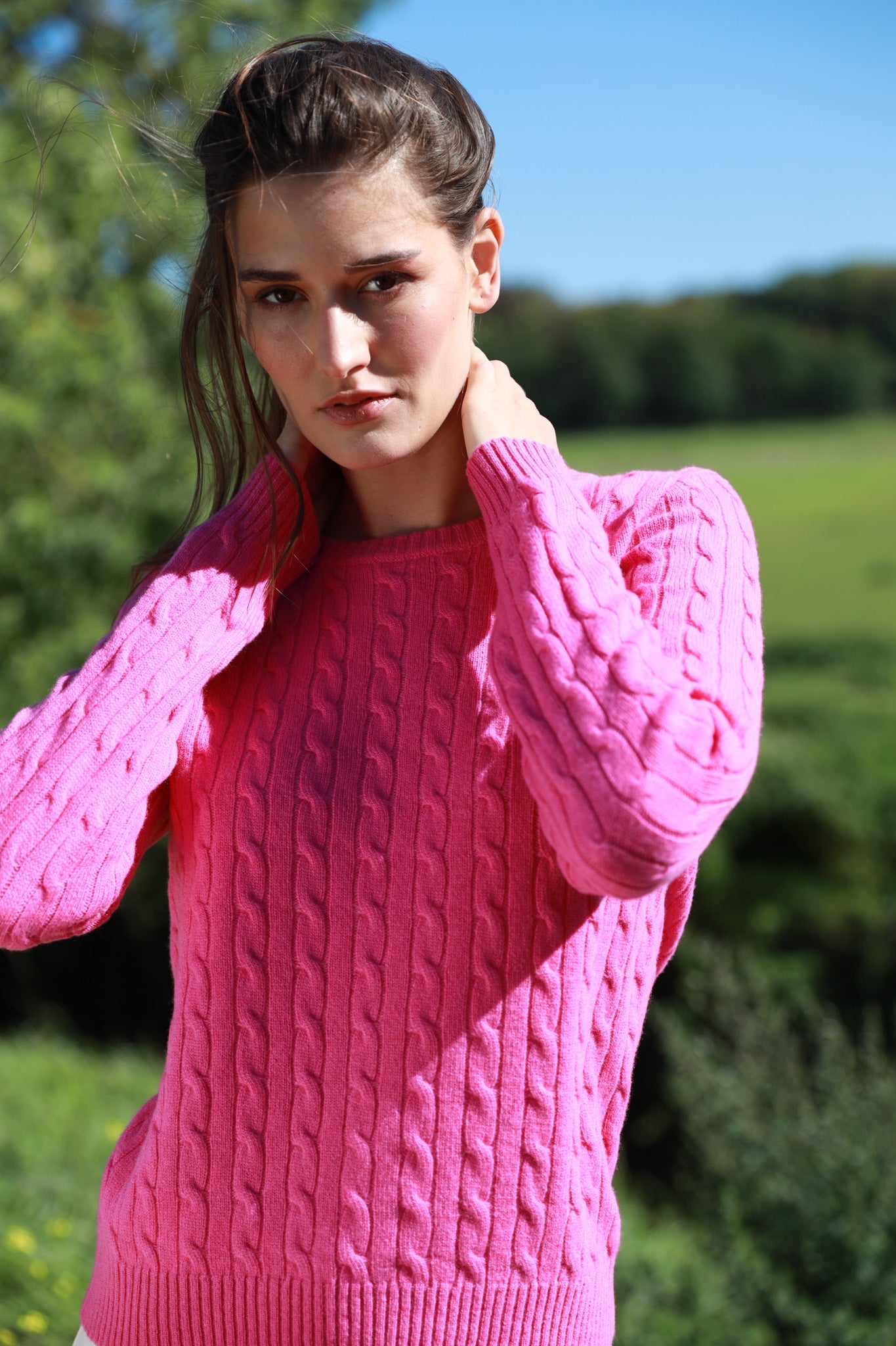 Jersey Albie de lana merino y cashmere Rosa