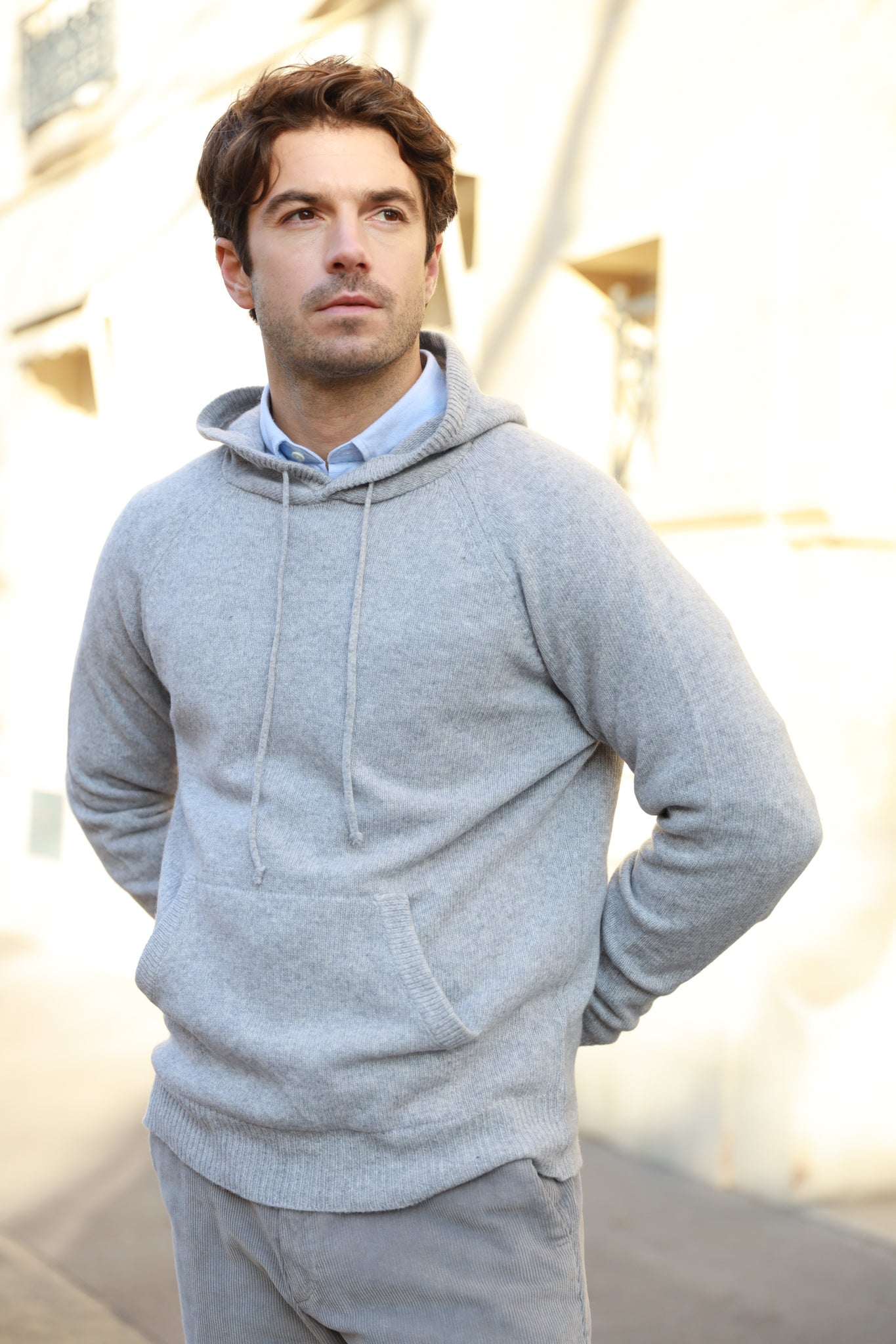 Pull homme best sale gris clair