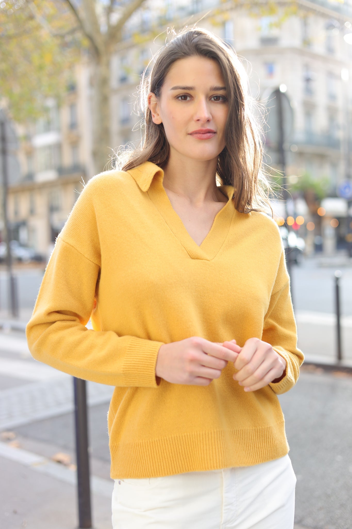 Pull Derby en laine et cachemire - Jaune-PULL FEMME-Curling-Paris