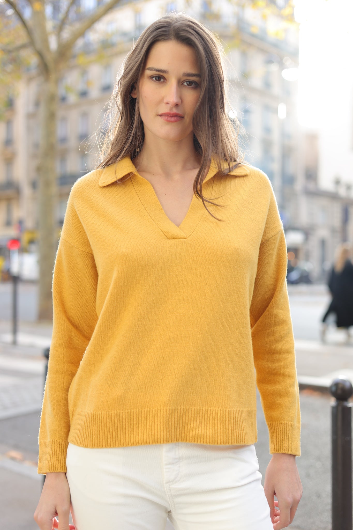 Pull Derby en laine et cachemire - Jaune-PULL FEMME-Curling-Paris