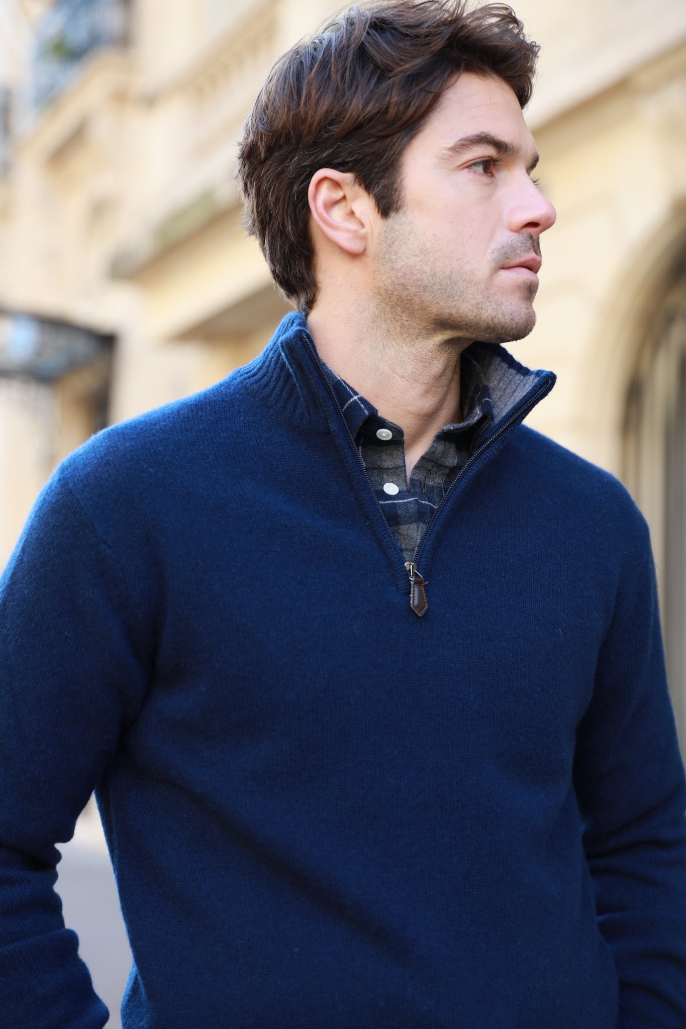 Pull Maxime en laine & cachemire - Marine-PULL HOMME-Curling-Paris