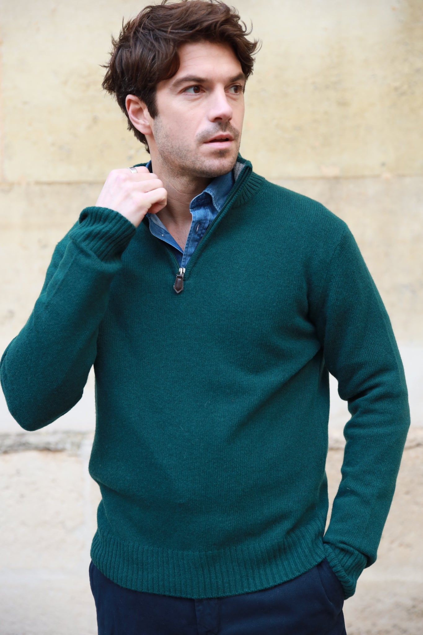 Maxime wool cashmere sweater Green