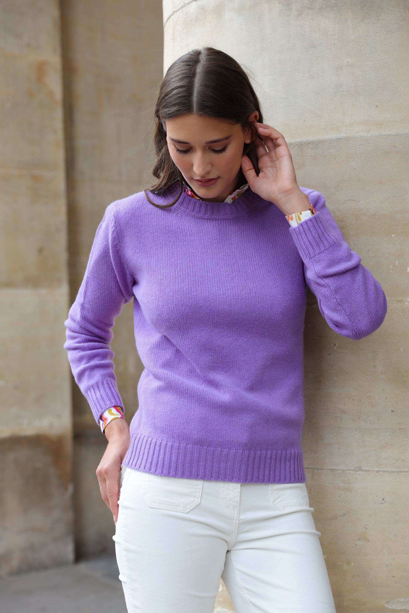 Pull col rond Mona en laine et cachemire - Parme-PULL FEMME-Curling-Paris