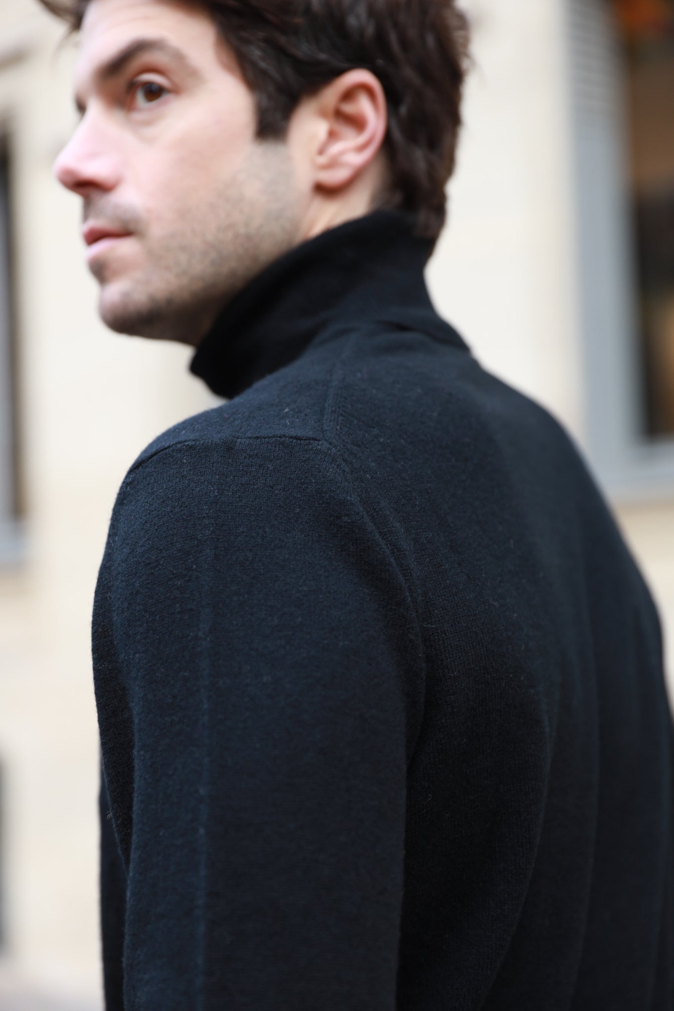 Pull col roulé 100% cachemire - Noir-PULL HOMME-Curling-Paris