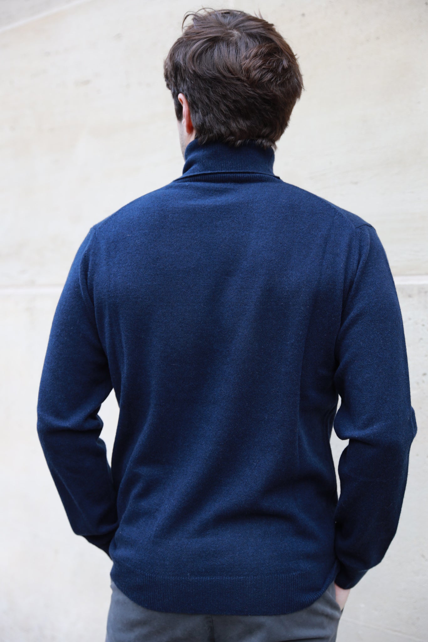 Pull col roulé Paulin 100% cachemire - Marine-PULL HOMME-Curling-Paris