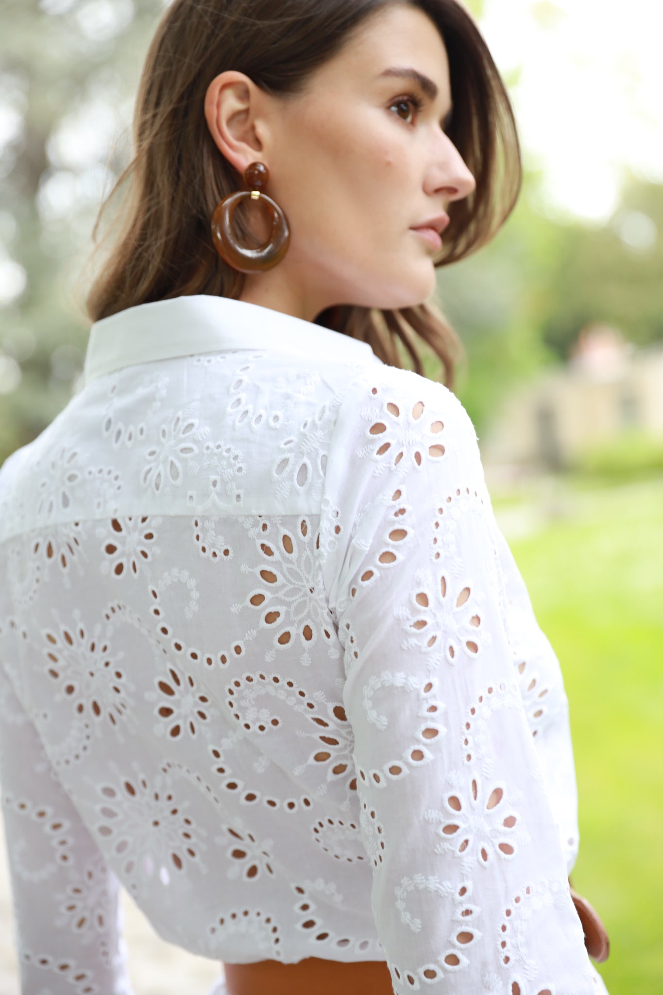 June Shirt Dress In English Embroidery White