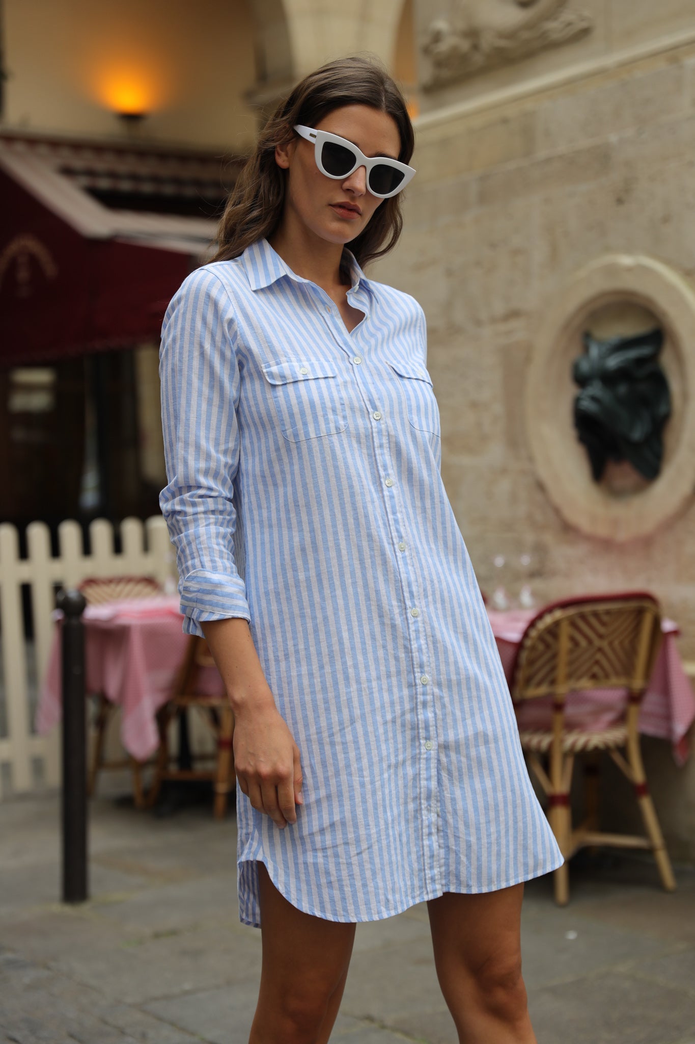 Robe chemisier June en lin - Ray Ciel-ROBE FEMME-Curling-Paris