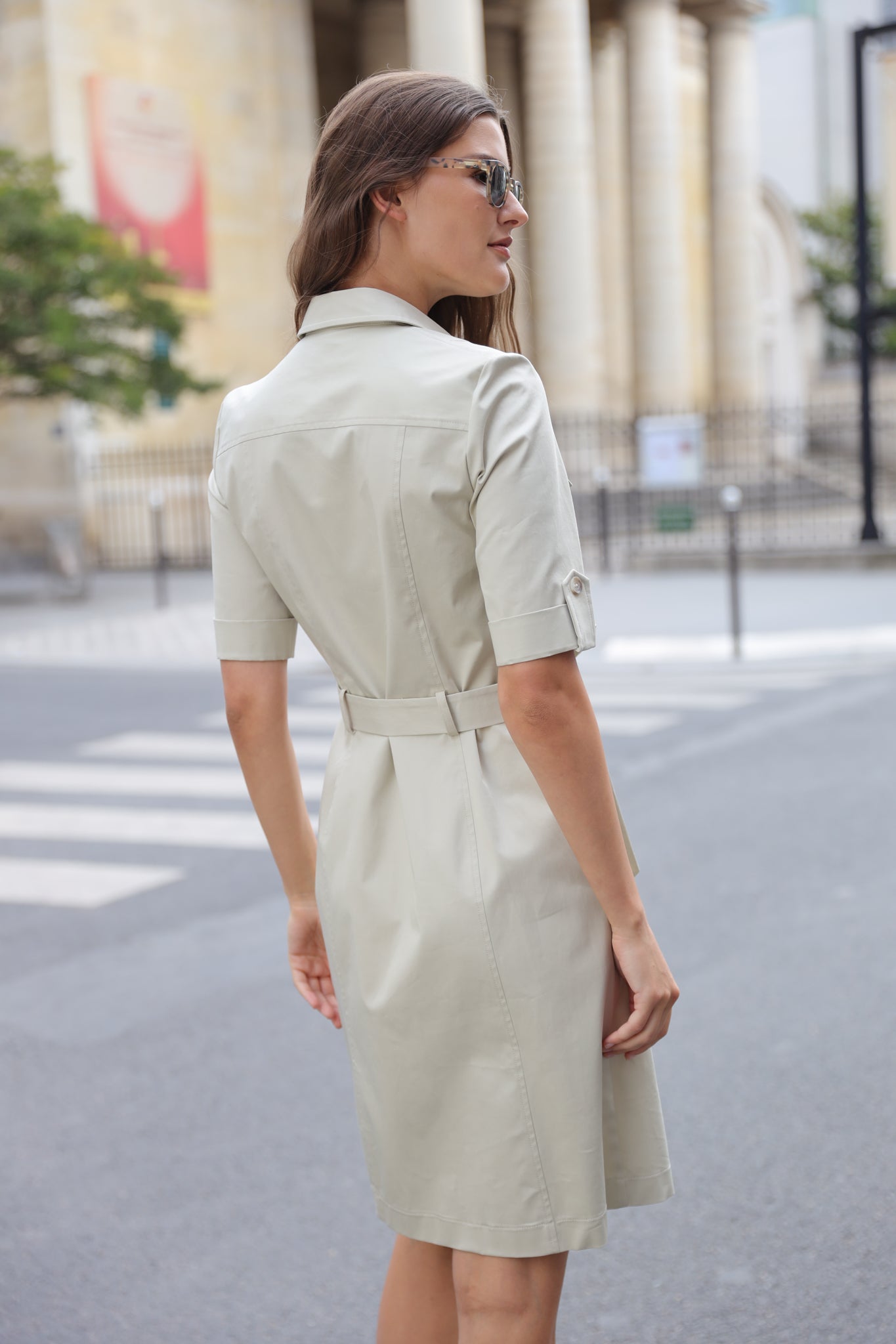 Robe saharienne Saona en coton - Beige-ROBE FEMME-Curling-Paris