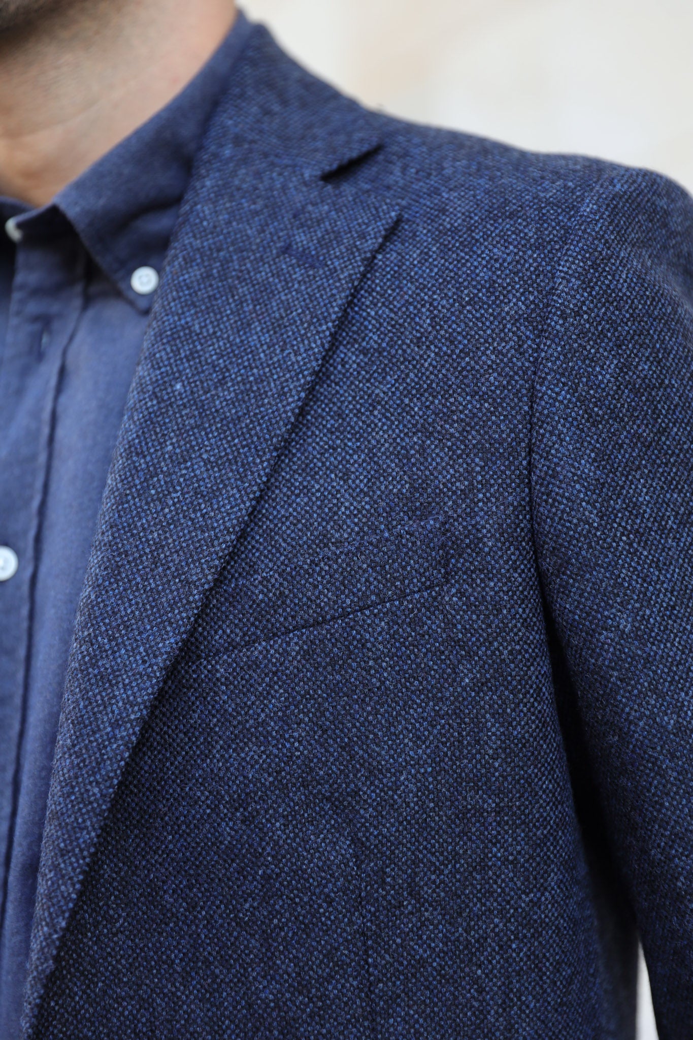 Veste Goal en laine et cachemire - Tweed Bleu jeans-VESTE BLAZER HOMME-Curling-Paris