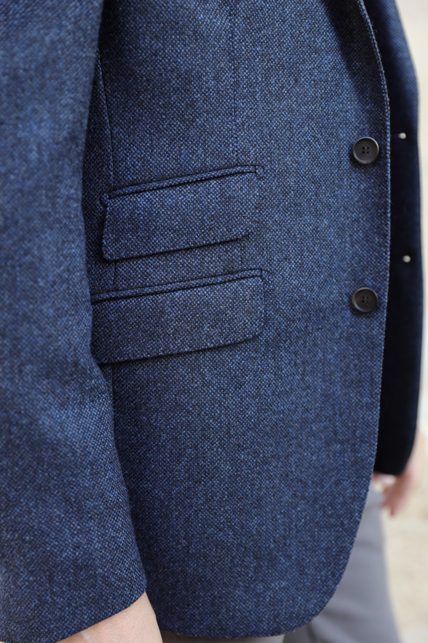 Veste Goal en laine et cachemire - Tweed Bleu jeans-VESTE BLAZER HOMME-Curling-Paris