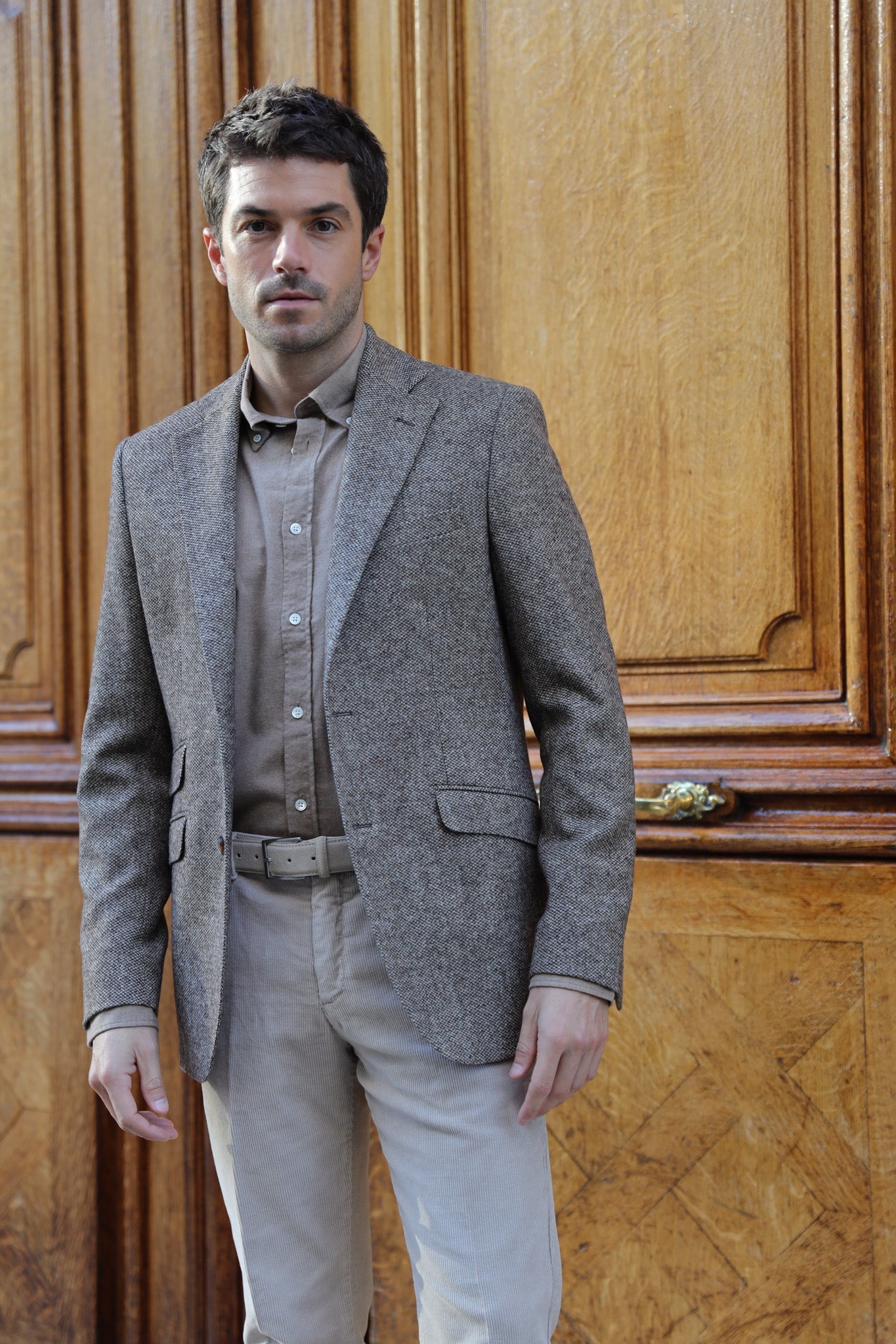 Veste Goal pure laine mérinos - Tweed Café-VESTE BLAZER HOMME-Curling-Paris