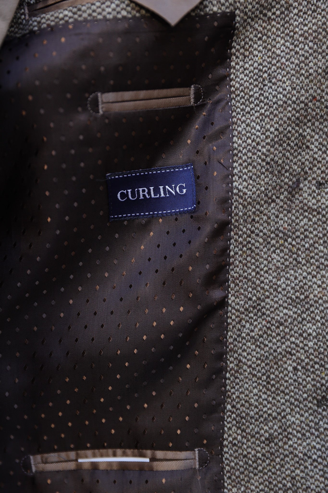 Veste Goal pure laine mérinos - Tweed Café-VESTE BLAZER HOMME-Curling-Paris