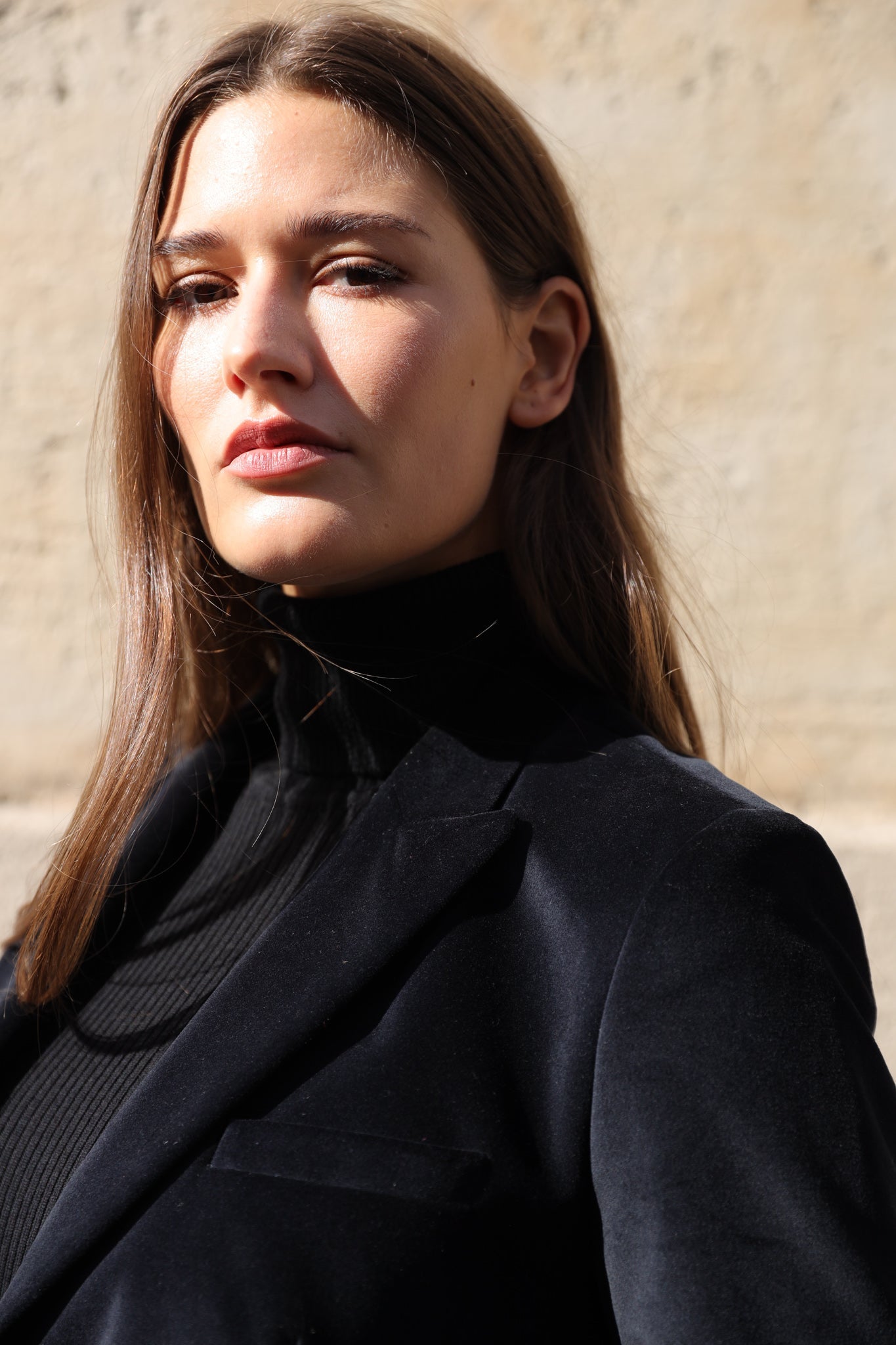 Veste Solange en velours palatine - Noir-VESTE BLAZER FEMME-Curling-Paris