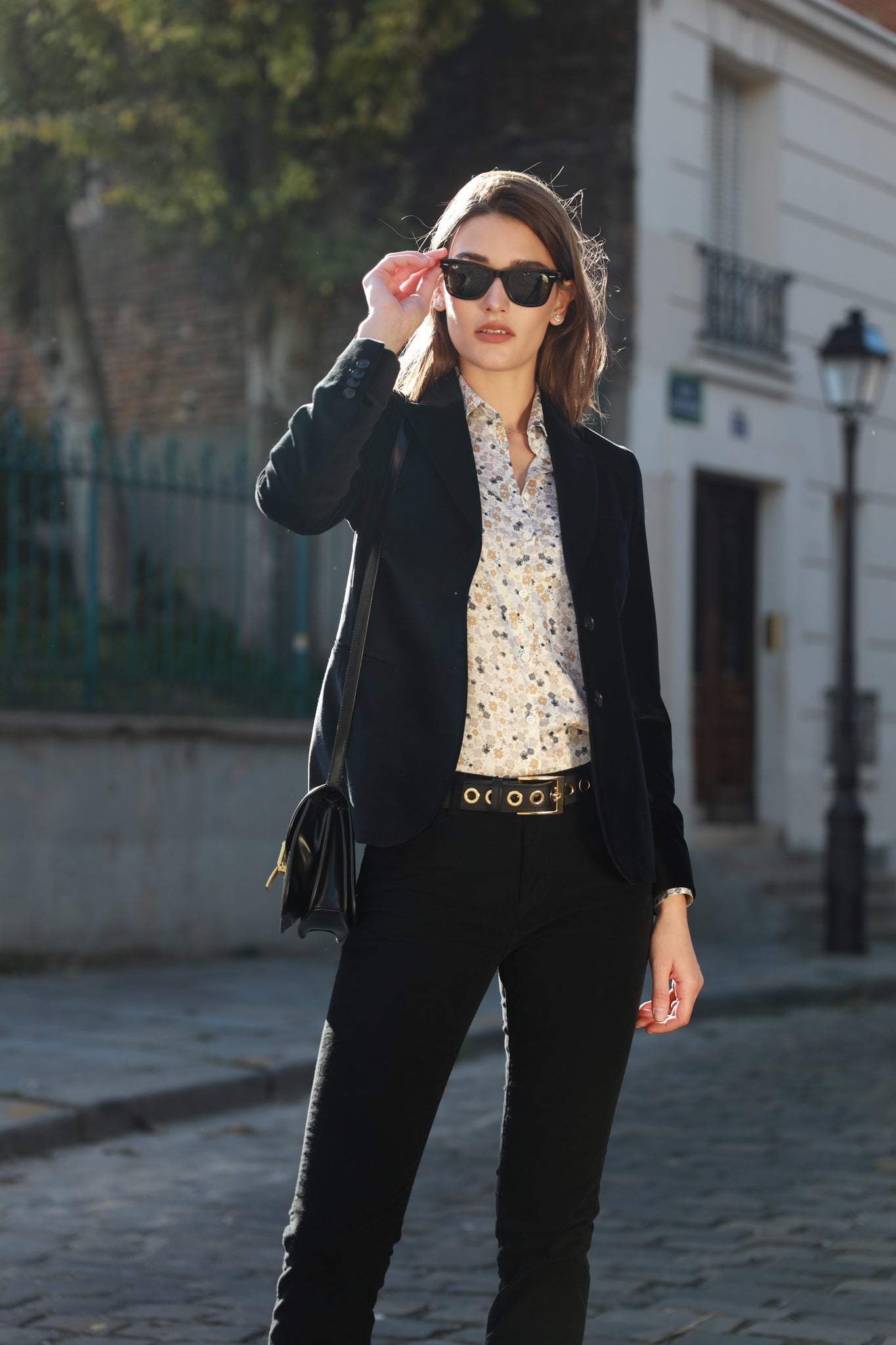 Veste Solange en velours palatine - Noir-VESTE BLAZER FEMME-Curling-Paris