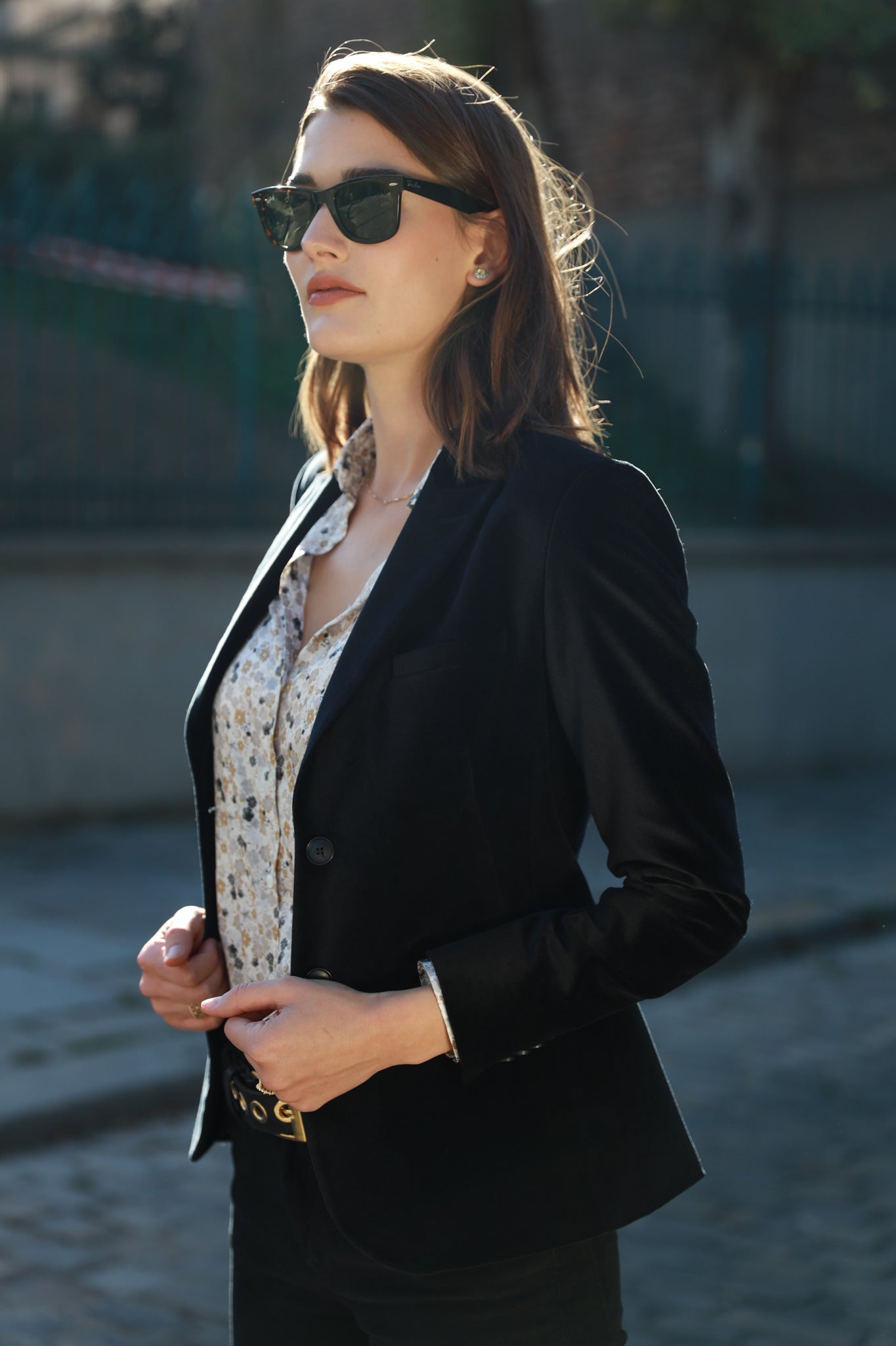 Veste Solange en velours palatine - Noir-VESTE BLAZER FEMME-Curling-Paris