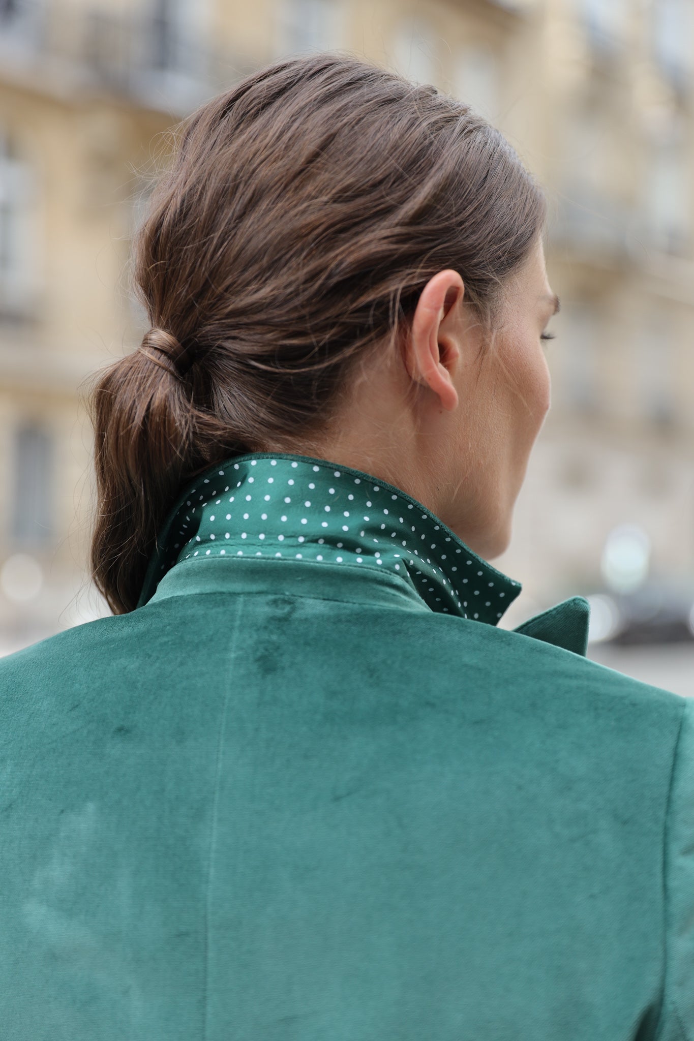 Veste Solange en velours palatine - Vert-VESTE BLAZER FEMME-Curling-Paris