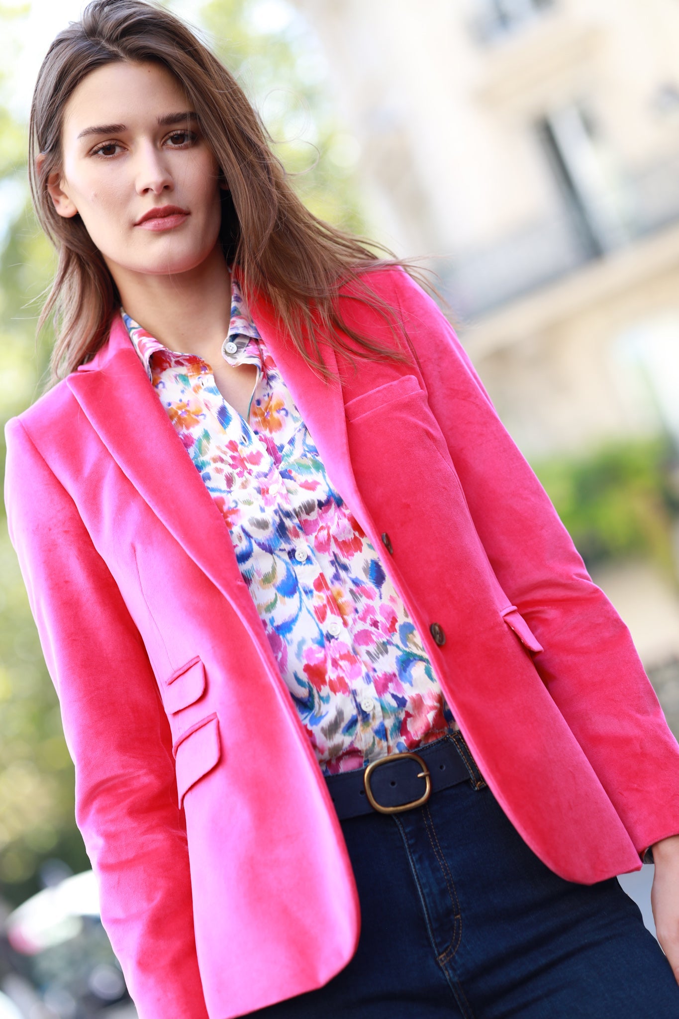 Veste Vesnove en velours palatine - Rose-VESTE BLAZER FEMME-Curling-Paris