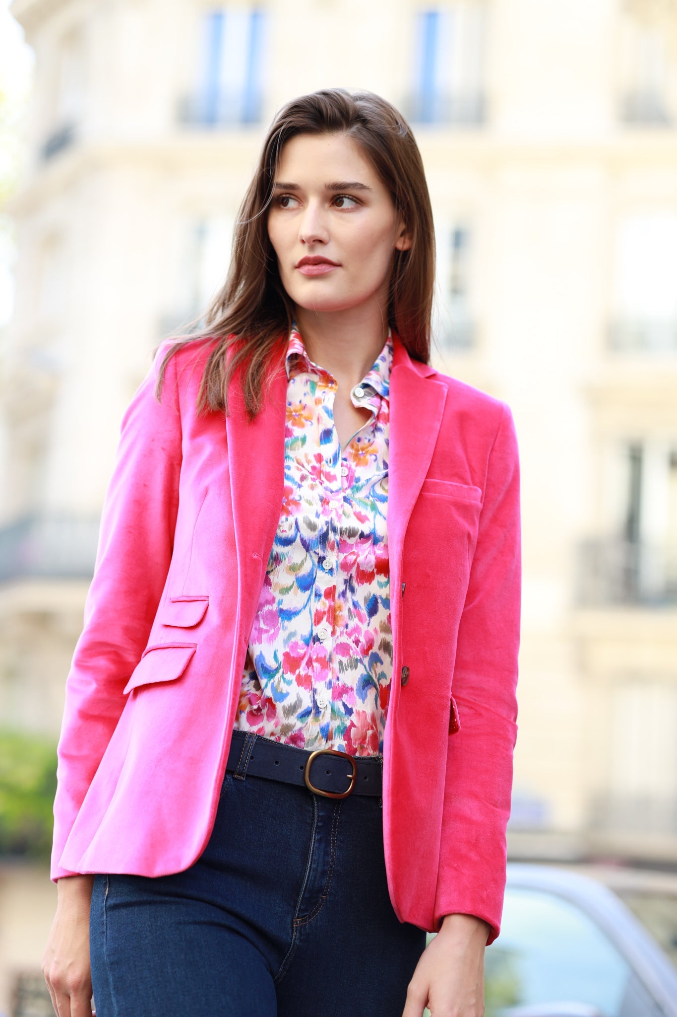 Veste Vesnove en velours palatine - Rose-VESTE BLAZER FEMME-Curling-Paris