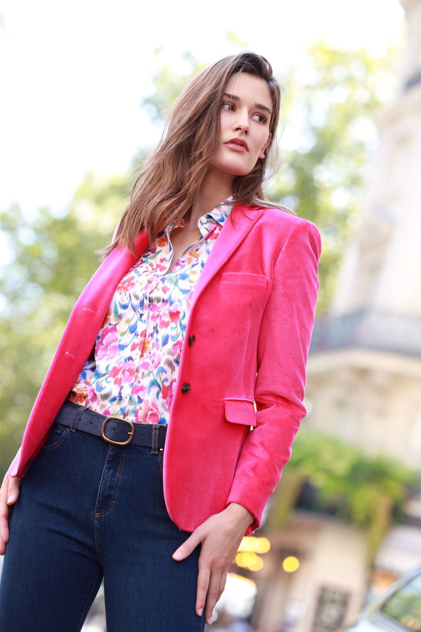 Veste Vesnove en velours palatine - Rose-VESTE BLAZER FEMME-Curling-Paris