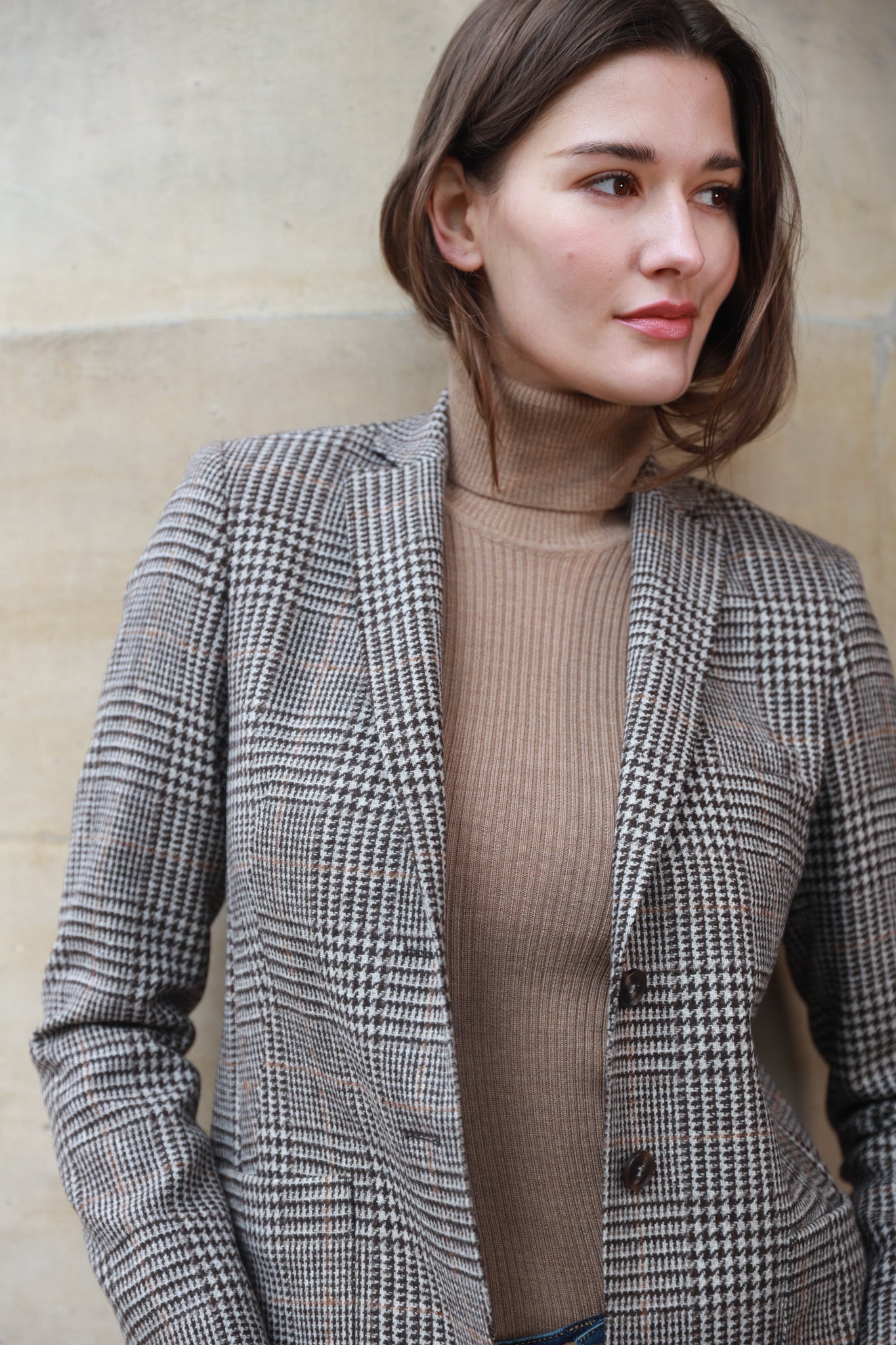 Blazer femme best sale carreaux marron