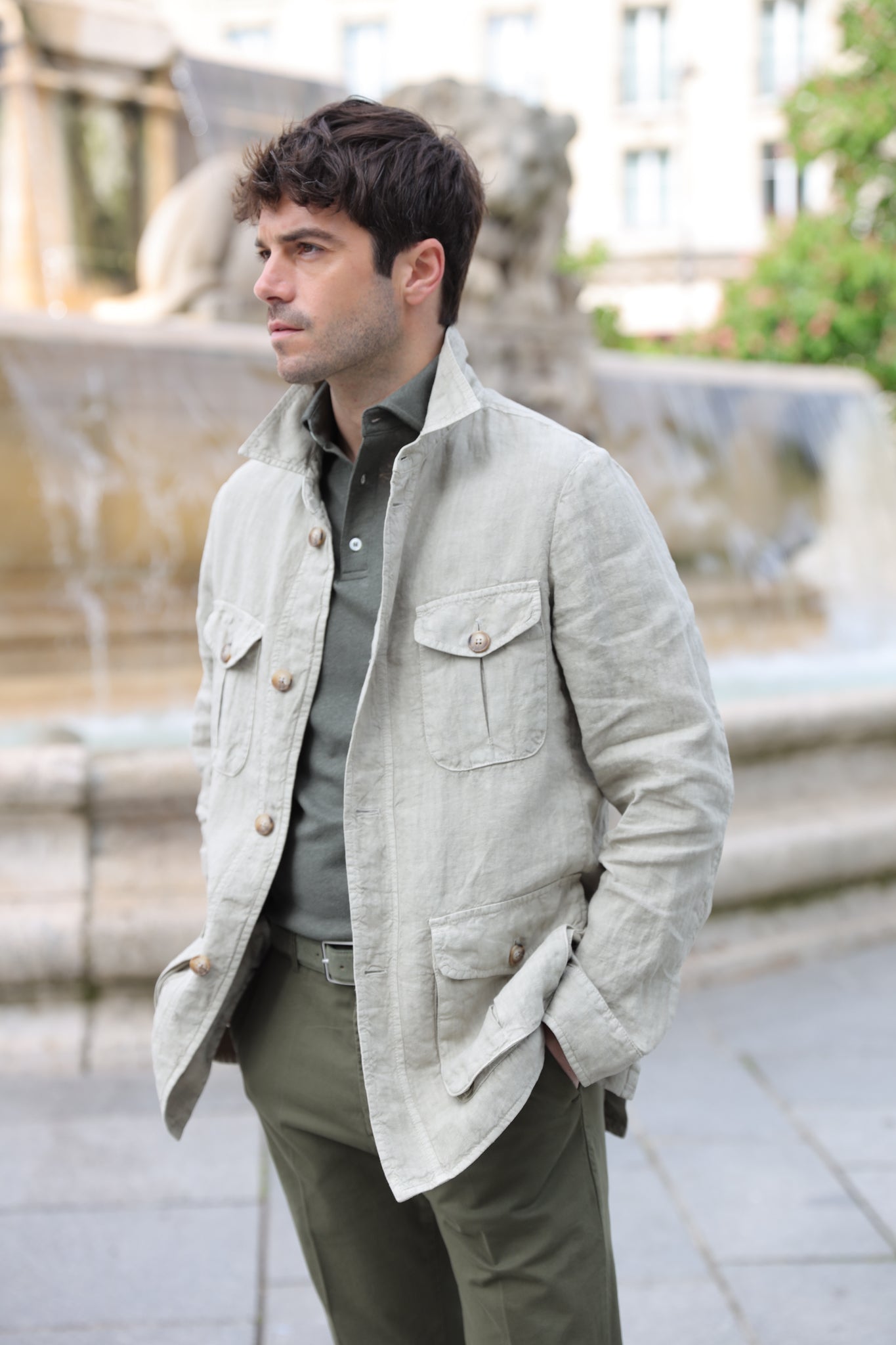 Veste en lin shops homme