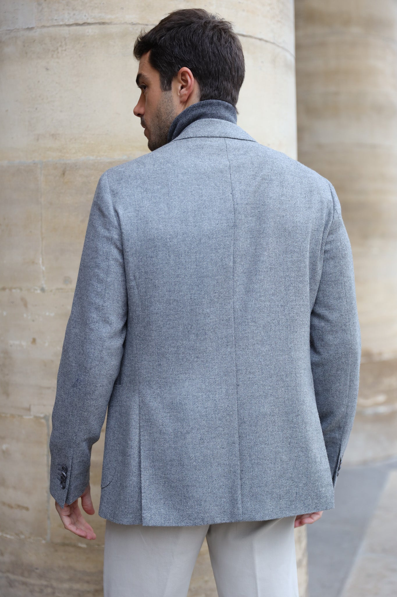 Veste souple Gostev en laine et cachemire - Gris-VESTE BLAZER HOMME-Curling-Paris