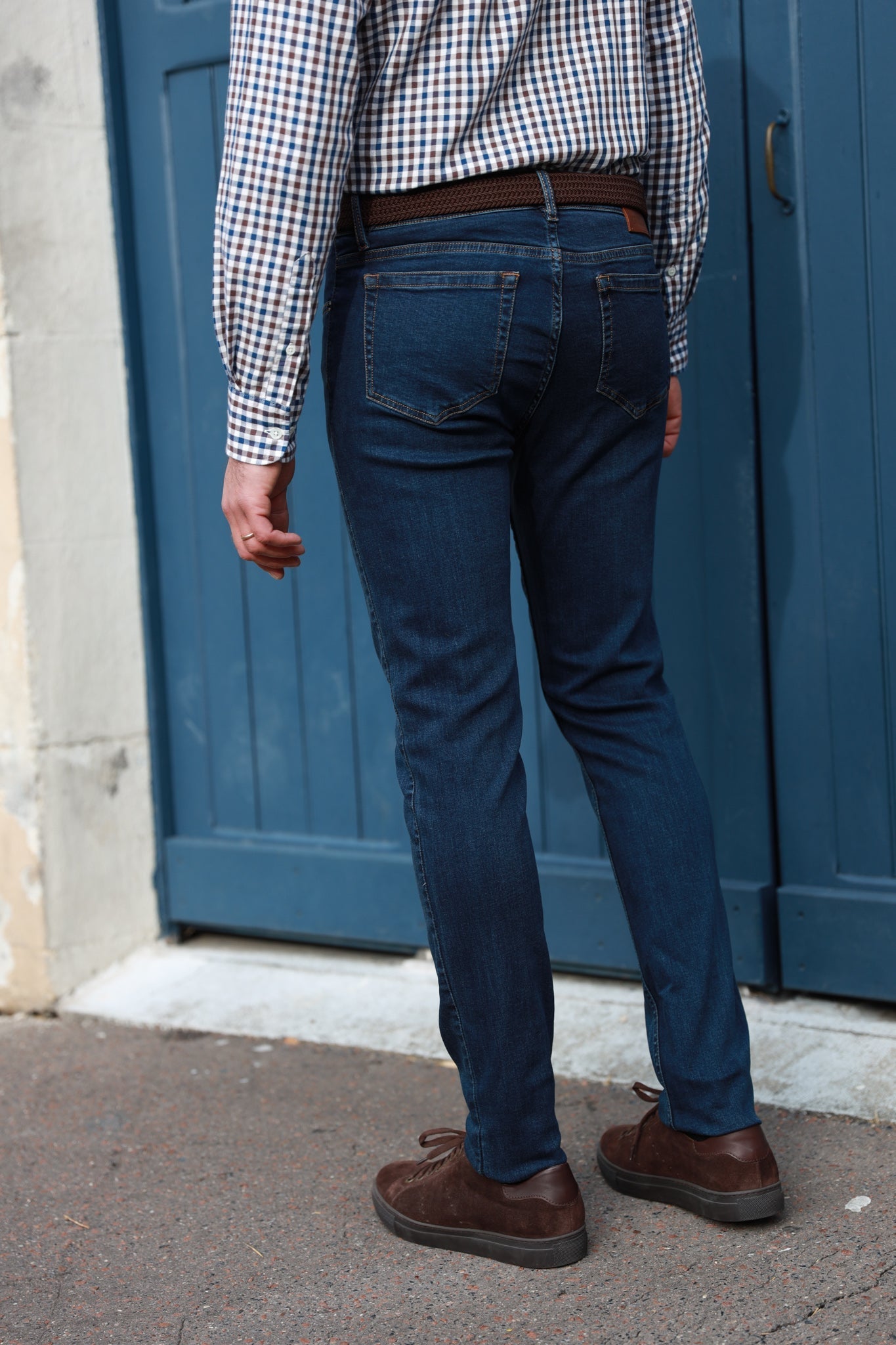 Jeans James en coton stretch - Marine-PANTALON HOMME-Curling-Paris