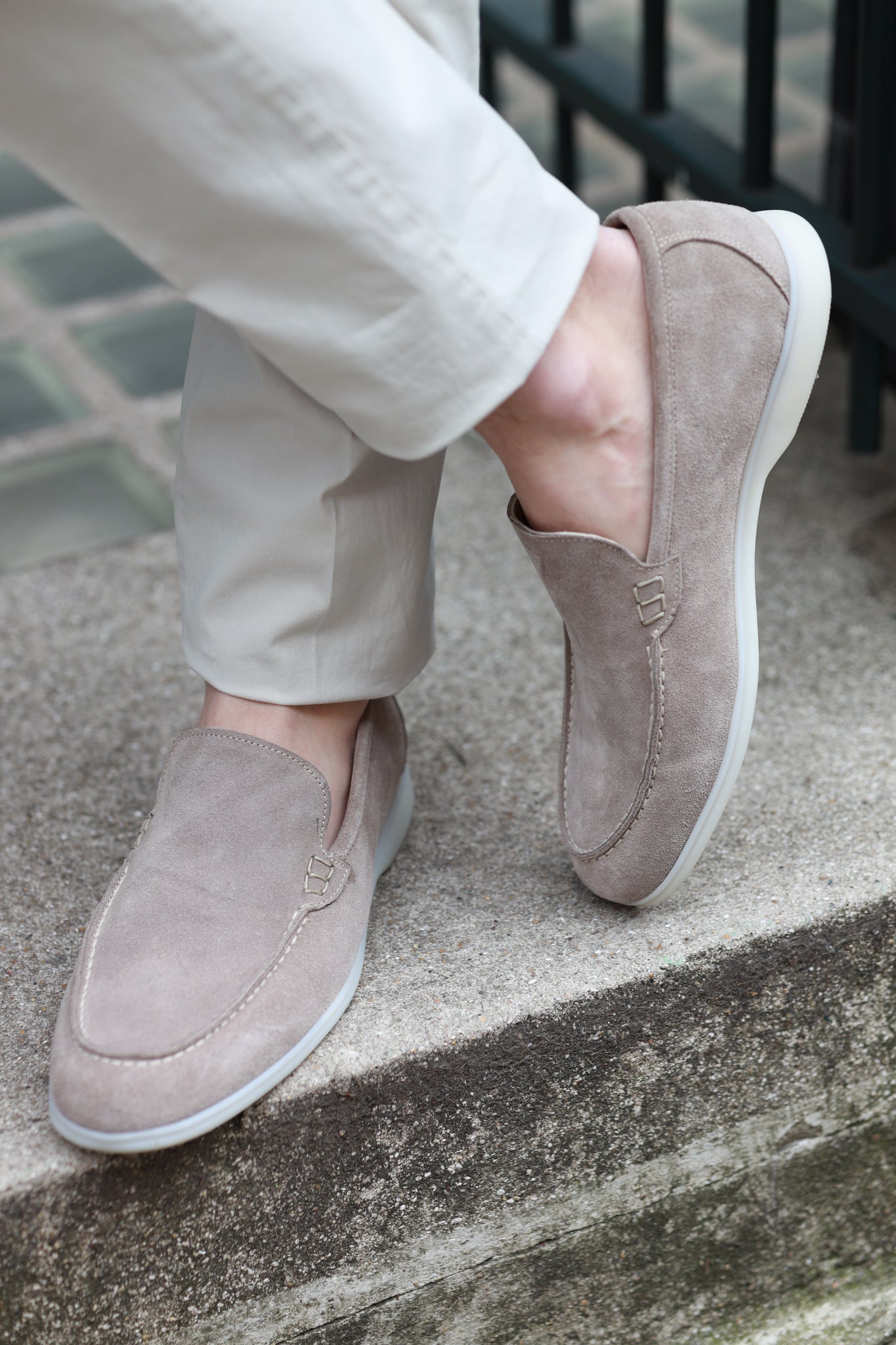 Mocassin homme beige daim hot sale