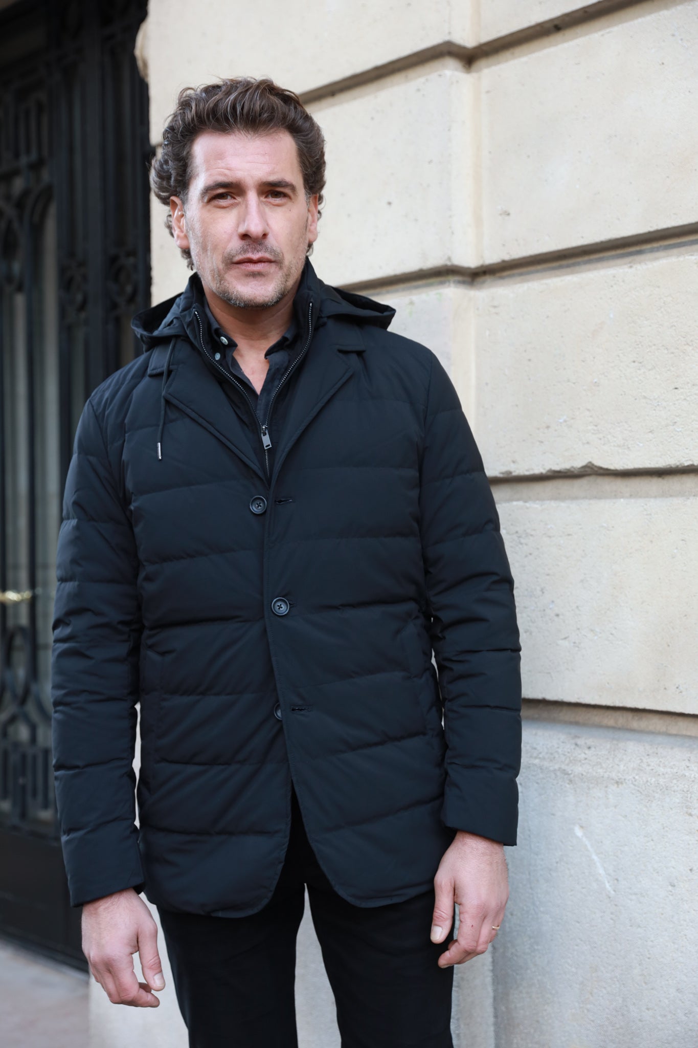 Gerard Quilted Parka in Soft Shell Black