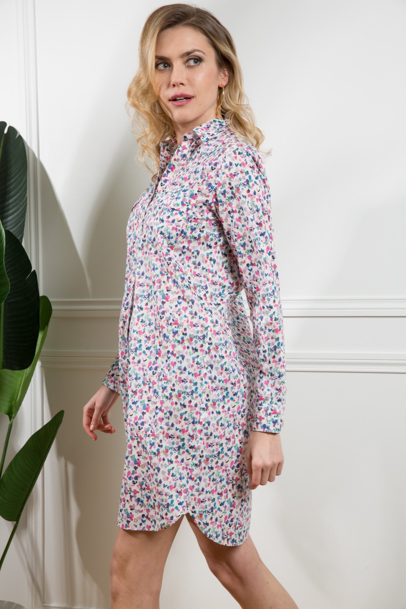 Robe chemisier Rania en coton Liberty of London Rose et bleu