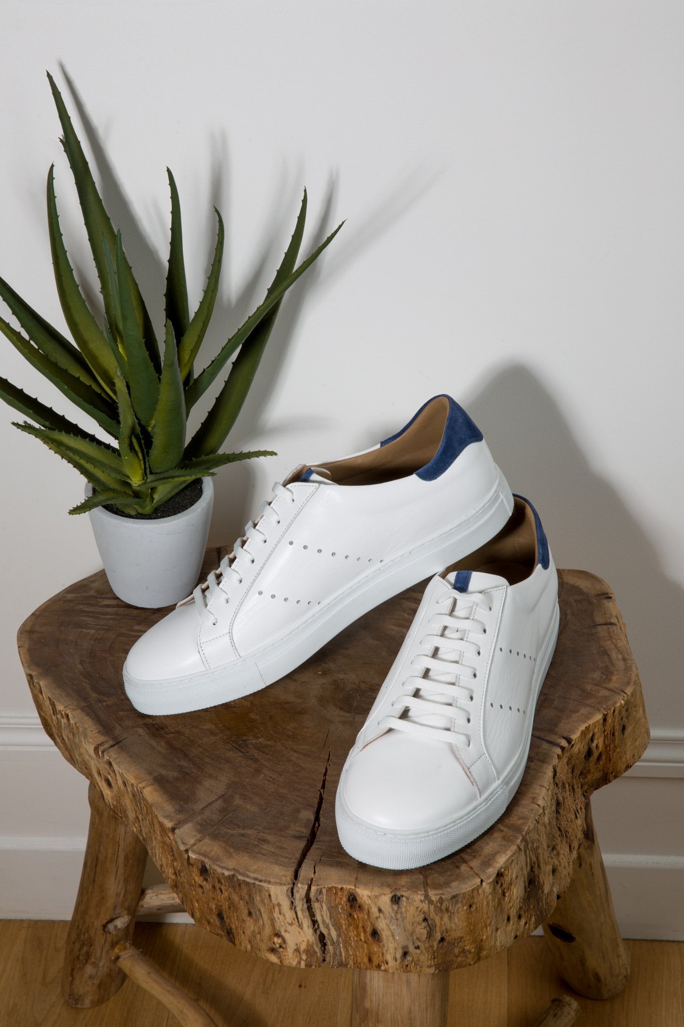 Sneakers Henry en cuir - Blanc-CHAUSSURES HOMME-Curling-Paris