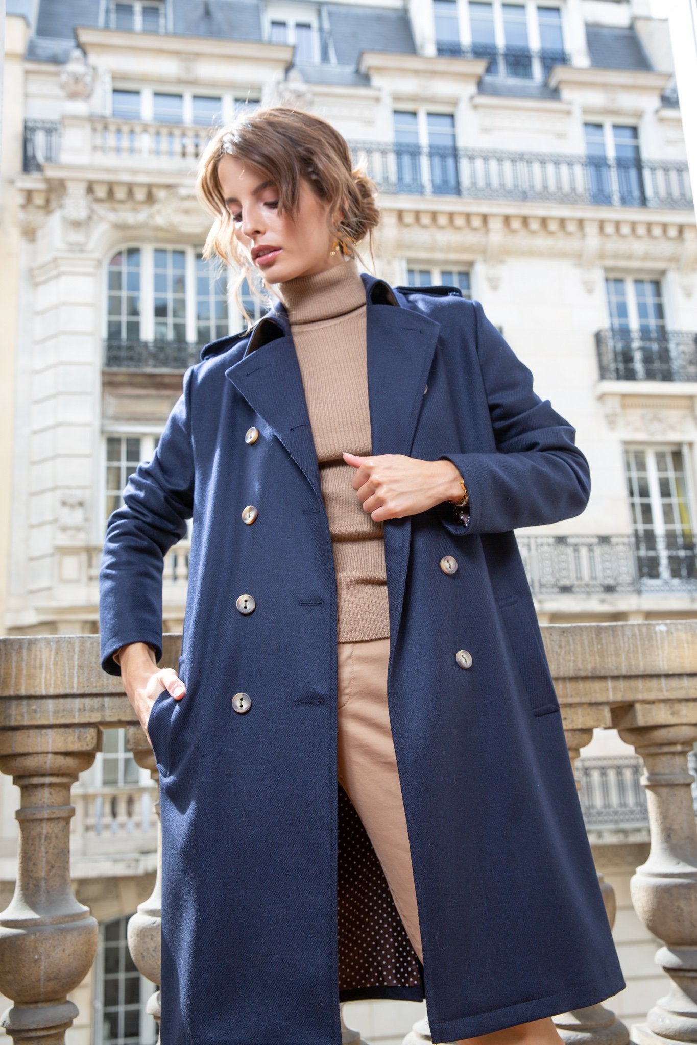 manteau wool and cashmere femme
