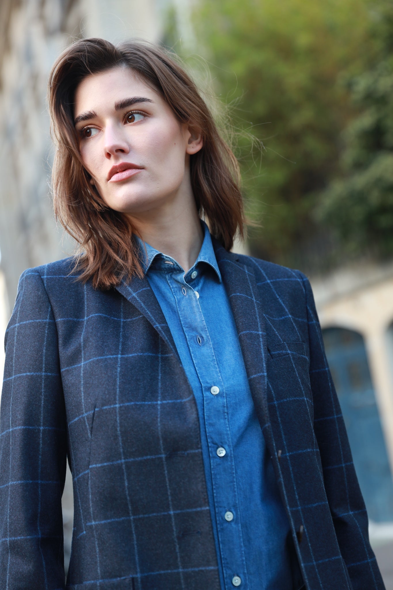 Veste a carreau femme bleu new arrivals